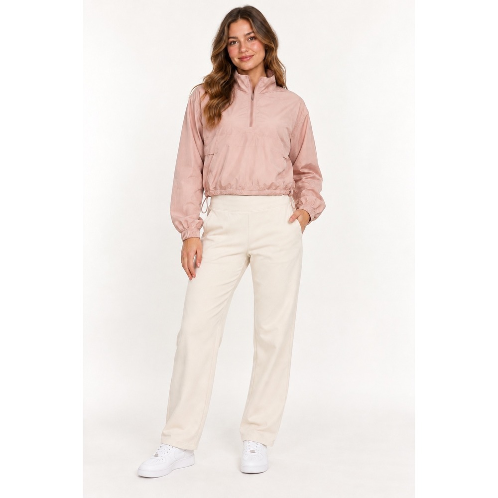 Yogalicious Radiant Andrea Crop Half Zip Pink Windbreaker Jacket Gorpcore M
